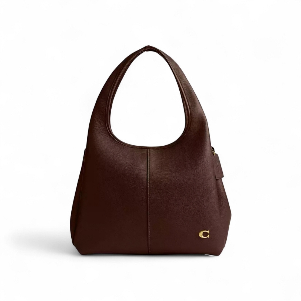 Coach Lana Large Brown Leather Hobo Bag with Gold Accent - Picture 14 of 15